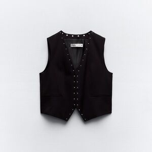 Zara | Black studded vest